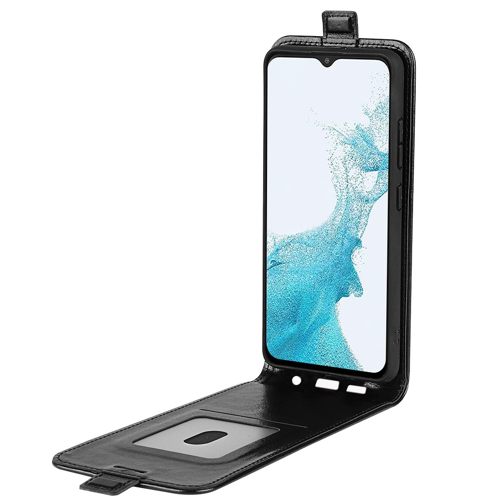 For Samsung Galaxy A23 5G Crazy Horse Texture PU Leather Vertical Flip Case Card Holder Phone Shell - Black-5