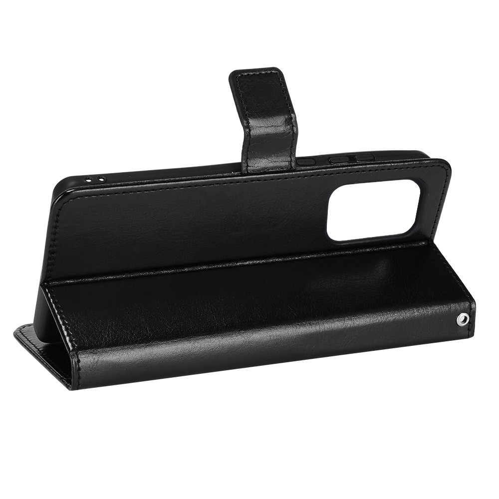 Crazy Horse Leather Phone Shell for Samsung Galaxy A53 5G Wallet Stand Design with Handy Strap - Black-5