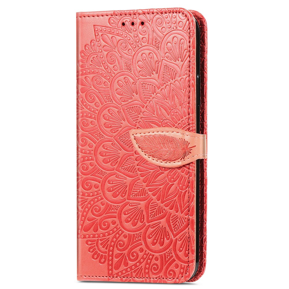 For Samsung Galaxy A32 5G/M32 5G Wallet Phone Case Imprinted Dream Wings Pattern TPU+PU Leather Flip Phone Cover with Strap - Red-2