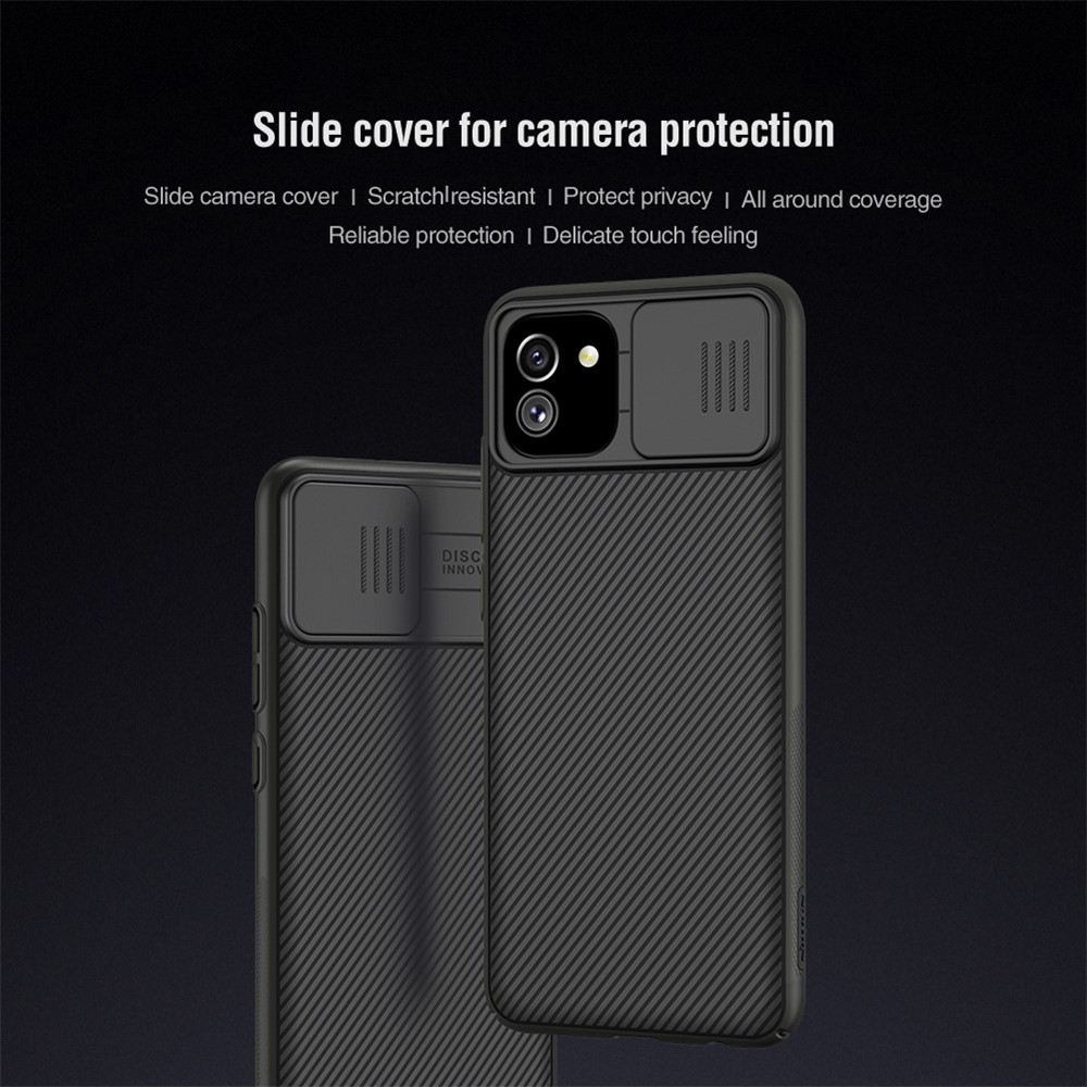 NILLKIN CamShield Phone Protector for Samsung Galaxy A03 (164.2 x 75.9 x 9.1mm) Hard PC Protective Shockproof Case with Slide Camera Cover - Black-2