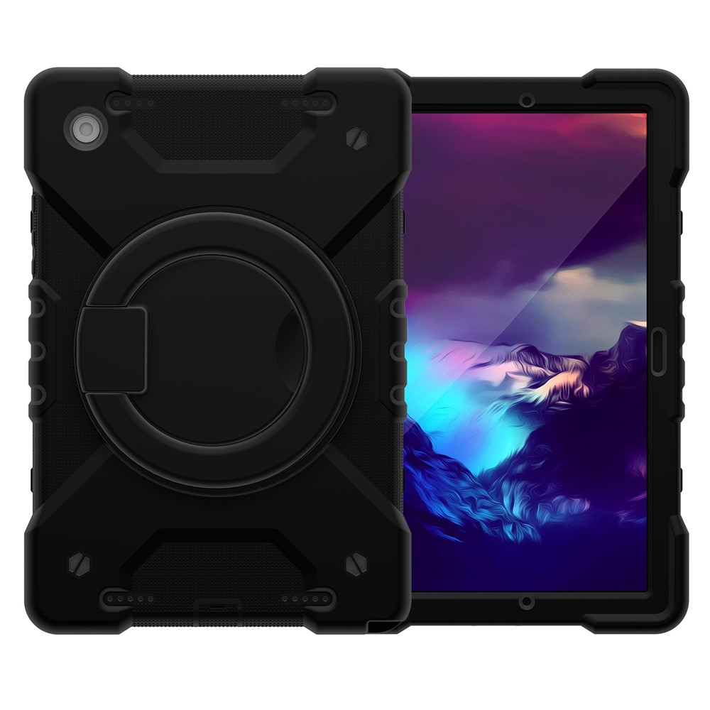 For Samsung Galaxy Tab A8 10.5 (2021) Rotary Kickstand Anti-drop Tablet Case Hybrid PC + Silicone Cover with Shoulder Stra - All Back-11