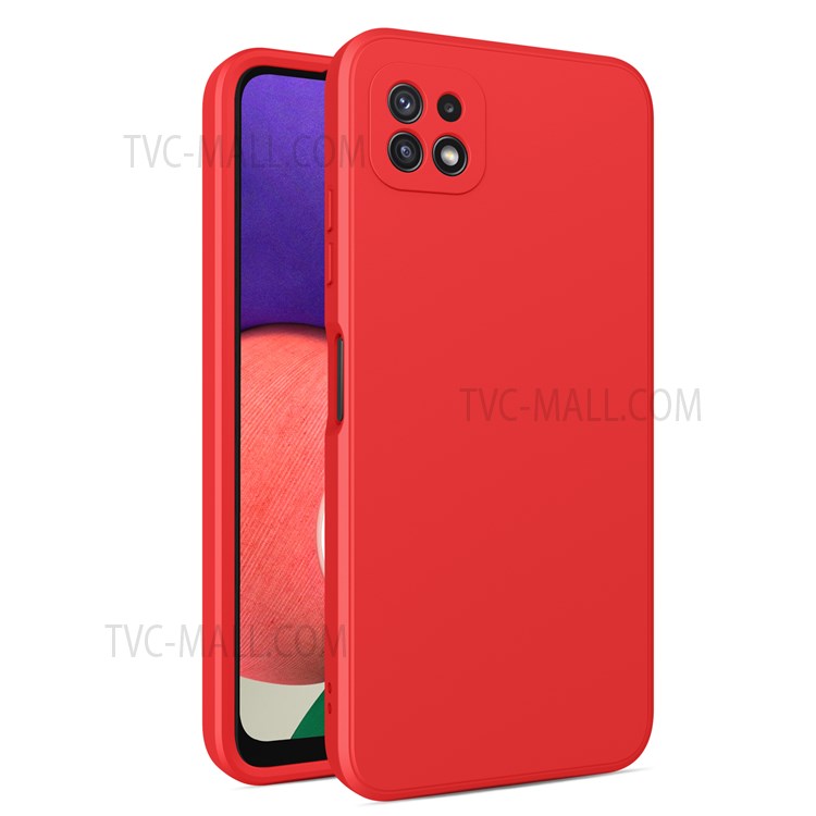 For Samsung Galaxy A22 5G (EU Version) 2.0mm Straight Edge Phone Cover Hard PC + Soft TPU Hybrid Case - Black-1