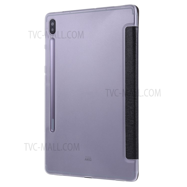 For Samsung Galaxy Tab S8 Silk Texture Shockproof PU Leather Tablet Case Cover with Tri-fold Stand - Black-8