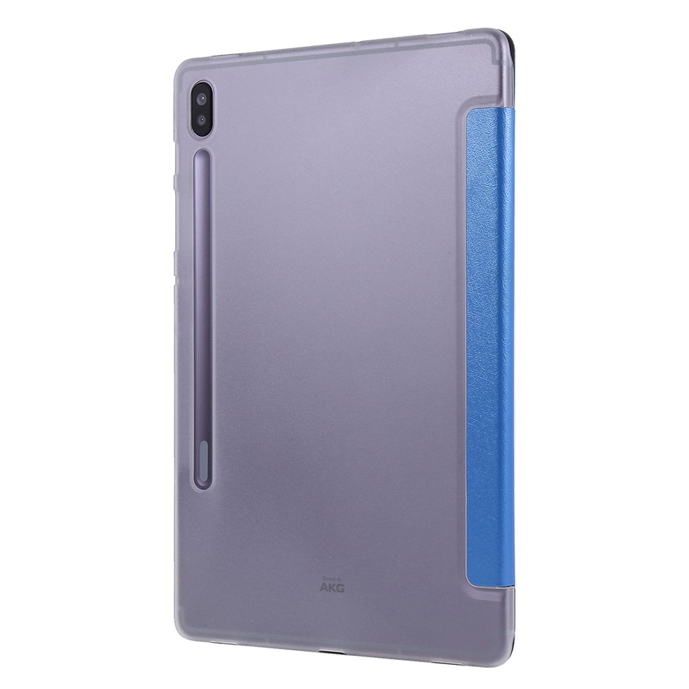 Silk Texture Leather Case for Samsung Galaxy Tab S8+, Tri-fold Stand Tablet Protective Cover - Blue-6