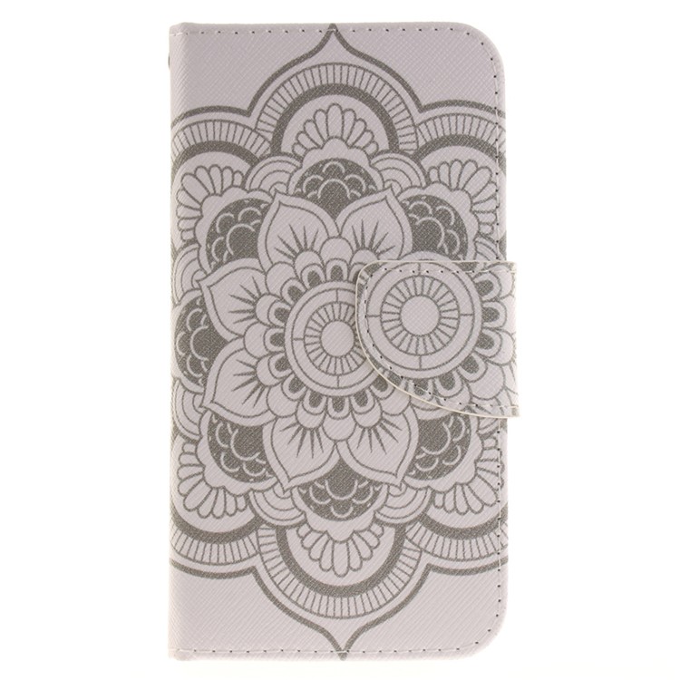 For Samsung Galaxy J3 / J3 (2016) Magnetic Leather Flip Cover - Mandala Flowers-2