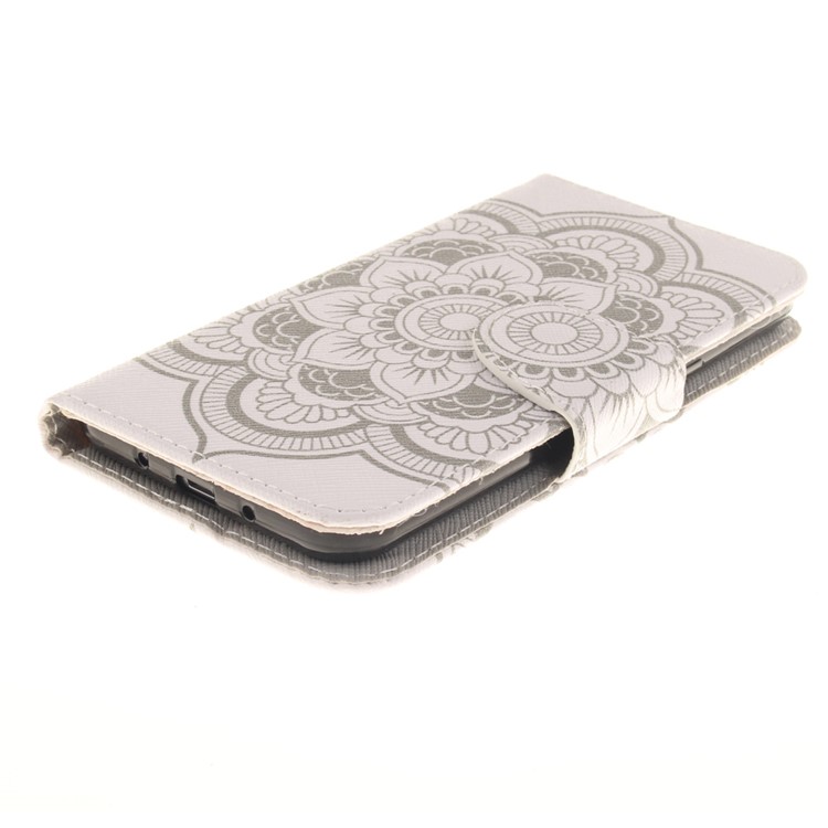 For Samsung Galaxy J3 / J3 (2016) Magnetic Leather Flip Cover - Mandala Flowers-4