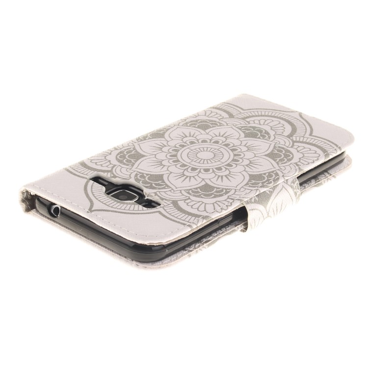 For Samsung Galaxy J3 / J3 (2016) Magnetic Leather Flip Cover - Mandala Flowers-5