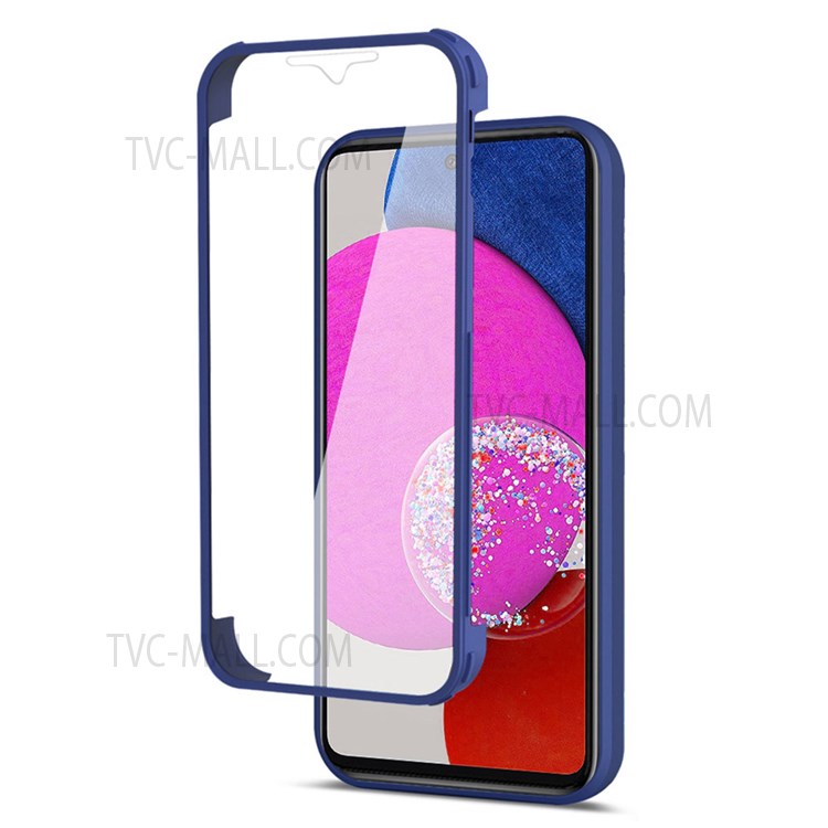 Shockproof Phone Case for Samsung Galaxy A33 5G 2.0mm Straight Edge Phone Cover Hard PC + Soft TPU Hybrid Protector - Blue-2