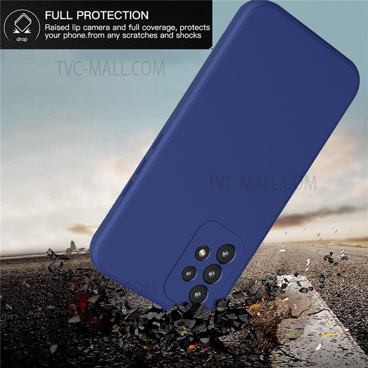 Shockproof Phone Case for Samsung Galaxy A33 5G 2.0mm Straight Edge Phone Cover Hard PC + Soft TPU Hybrid Protector - Blue-5
