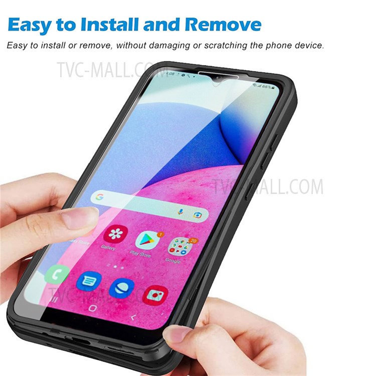 Shockproof Phone Case for Samsung Galaxy A33 5G 2.0mm Straight Edge Phone Cover Hard PC + Soft TPU Hybrid Protector - Blue-6