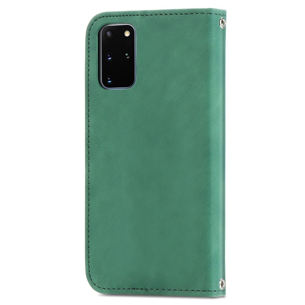For Samsung Galaxy S20 Plus / S20 Plus 5G PU Leather + TPU Well-protected Retro Skin-touch Feeling Case Card Slots Stand Magnetic Absorption Shell - Green-2