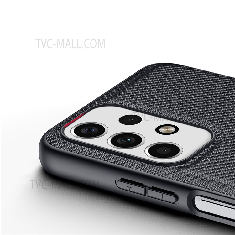 DUX DUCIS FINO Series for Samsung Galaxy A23 5G PU Leather+ PC+TPU+PVC Woven Texture Phone Case Shell - Black-4