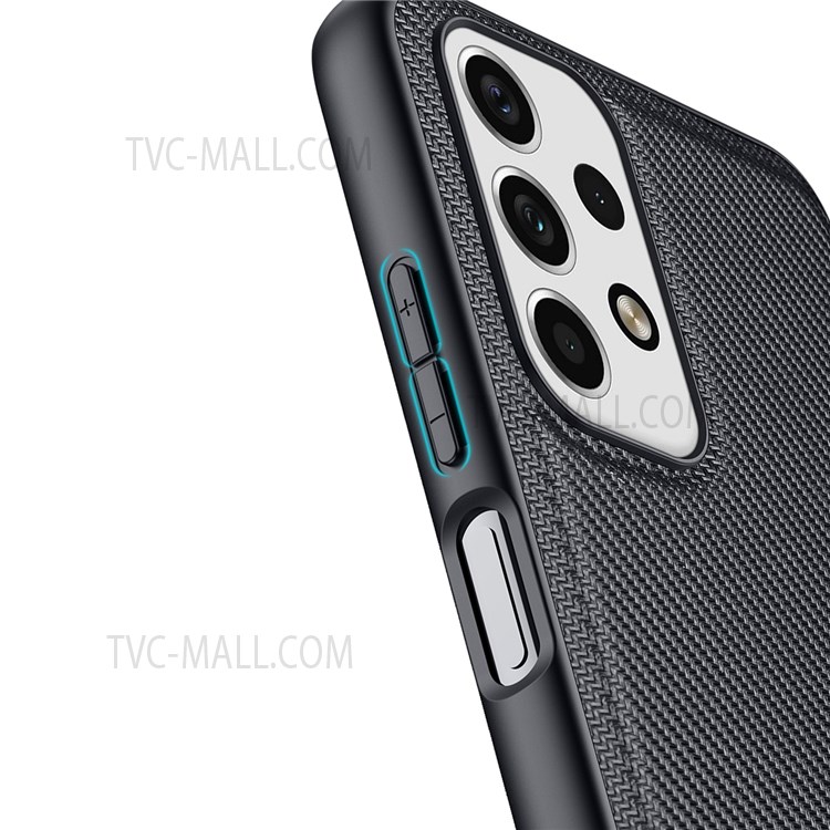 DUX DUCIS FINO Series for Samsung Galaxy A23 5G PU Leather+ PC+TPU+PVC Woven Texture Phone Case Shell - Black-5