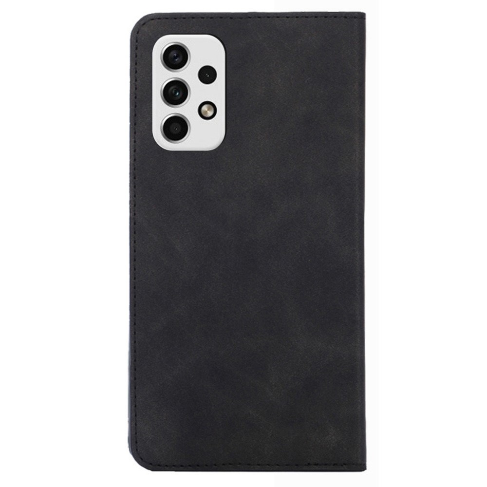 Skin-touch Leather Case for Samsung Galaxy A23 5G, Shockproof Card Holder Auto Closing Magnetic Phone Shell with Stand - Black-3