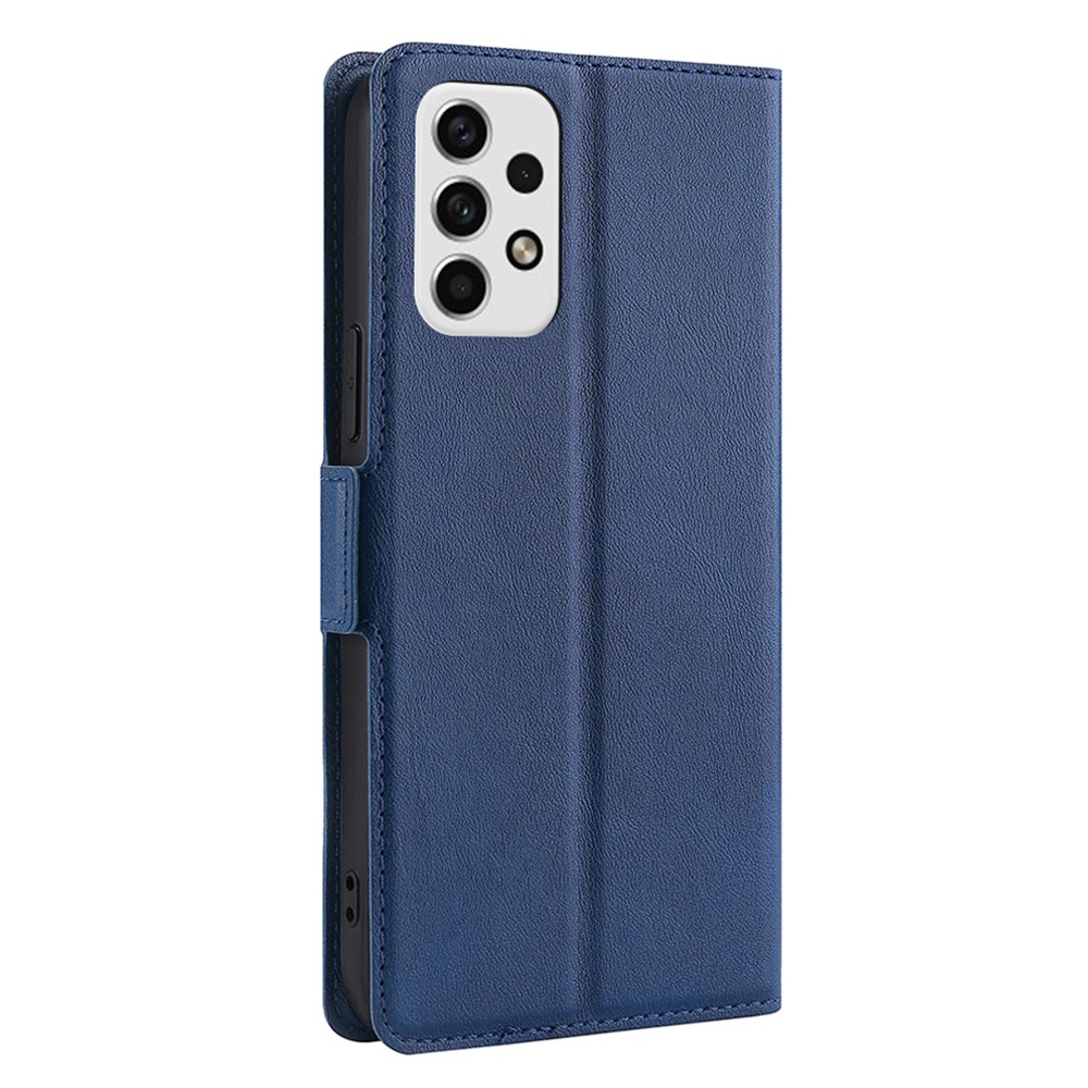 For Samsung Galaxy A23 5G Side Magnetic Clasp Stand Phone Case PU Leather Card Holder Protective Cover - Blue-3