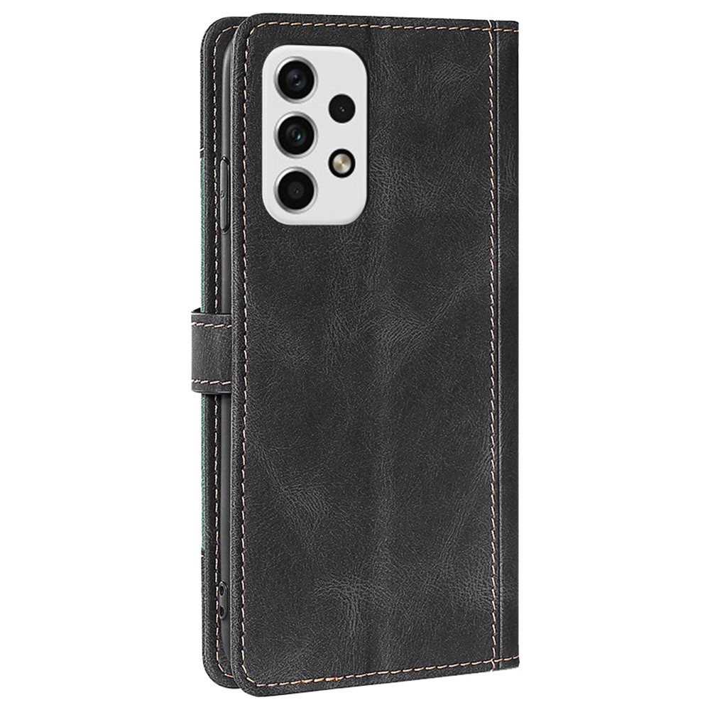 For Samsung Galaxy A23 5G Straw Hat Pattern Well-protected Cover Wallet Stand Leather + TPU Case Shell - Black-3