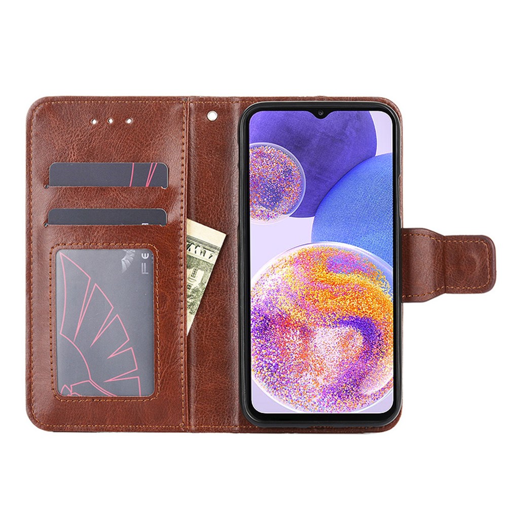 For Samsung Galaxy A03 (166.5 x 75.98 x 9.14mm) (EU Version) Magnetic Clasp Mobile Phone Case PU Leather Full-Protection Cover with Wallet Stand - Brown-4