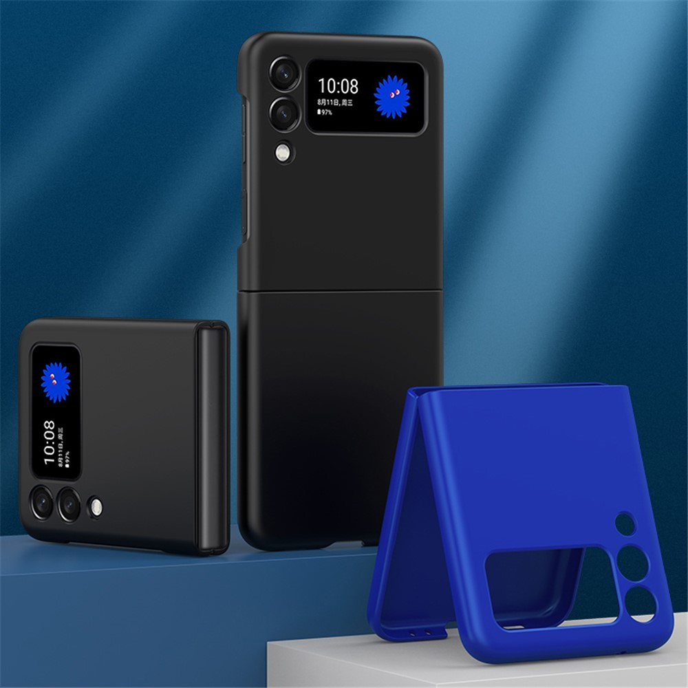 For Samsung Galaxy Z Flip3 5G Precise Cutout Rubberized Finish Hard PC Folding Mobile Phone Case Cover - Blue-3