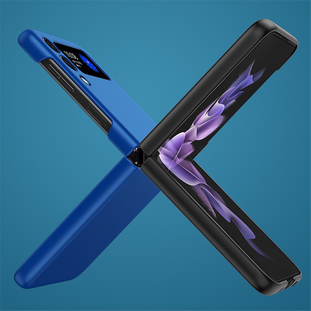 For Samsung Galaxy Z Flip3 5G Precise Cutout Rubberized Finish Hard PC Folding Mobile Phone Case Cover - Blue-4