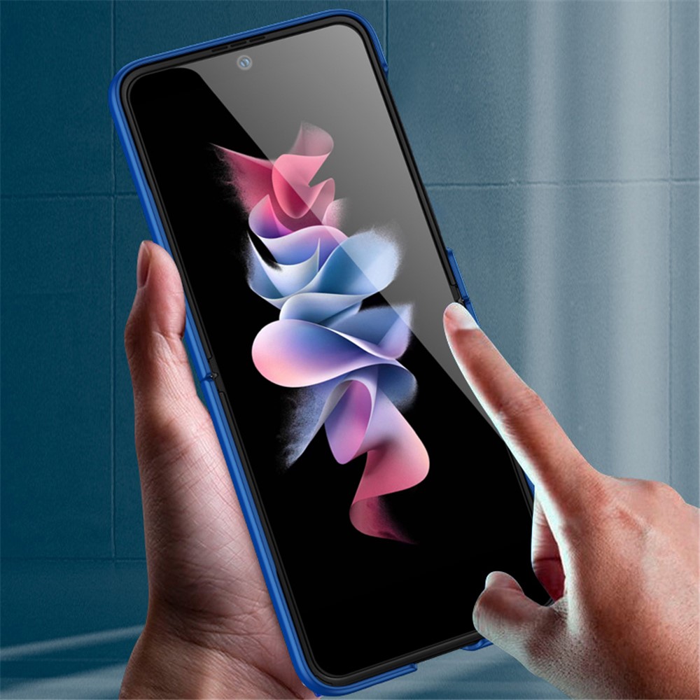 For Samsung Galaxy Z Flip3 5G Precise Cutout Rubberized Finish Hard PC Folding Mobile Phone Case Cover - Blue-8