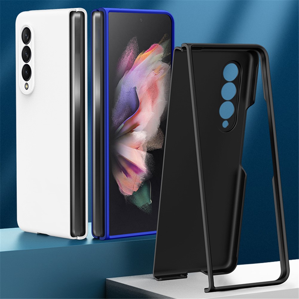 Für Samsung Galaxy Z Fold3 5G Gummierned Finish Hartpc Folding Phone Hülle Präzise Ausschnittsschutzschutzabdeckung - Schwarz