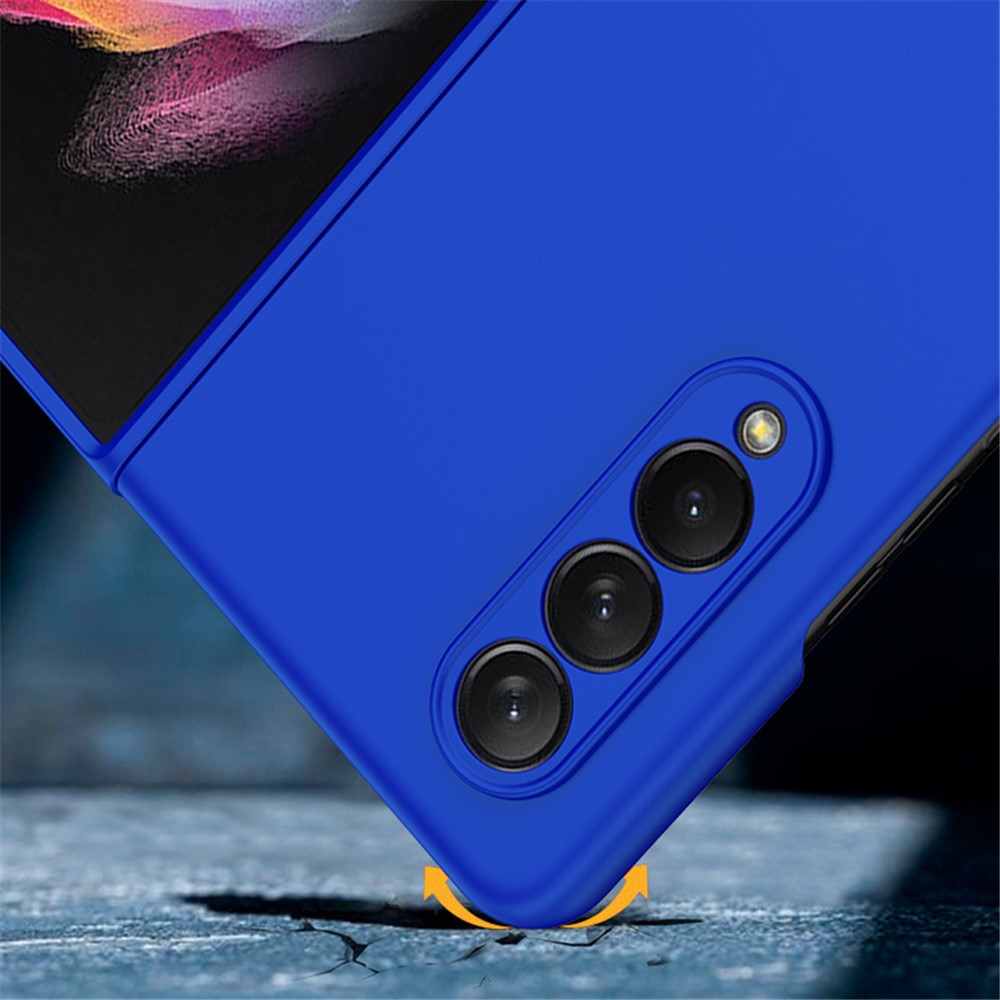 For Samsung Galaxy Z Fold3 5G Rubberized Finish Hard PC Folding Phone Case Precise Cutout Protective Cover - Black-7