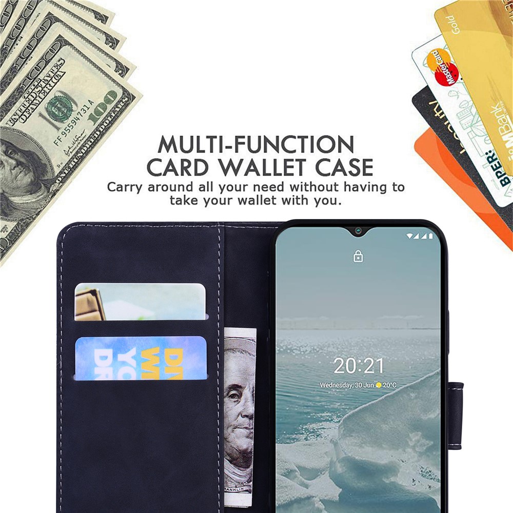 For Samsung Galaxy A23 5G Butterfly Pattern Printing Leather Wallet Case Hands-Free Stand Magnetic Closure Shockproof Flip Folio Cover - Black-8