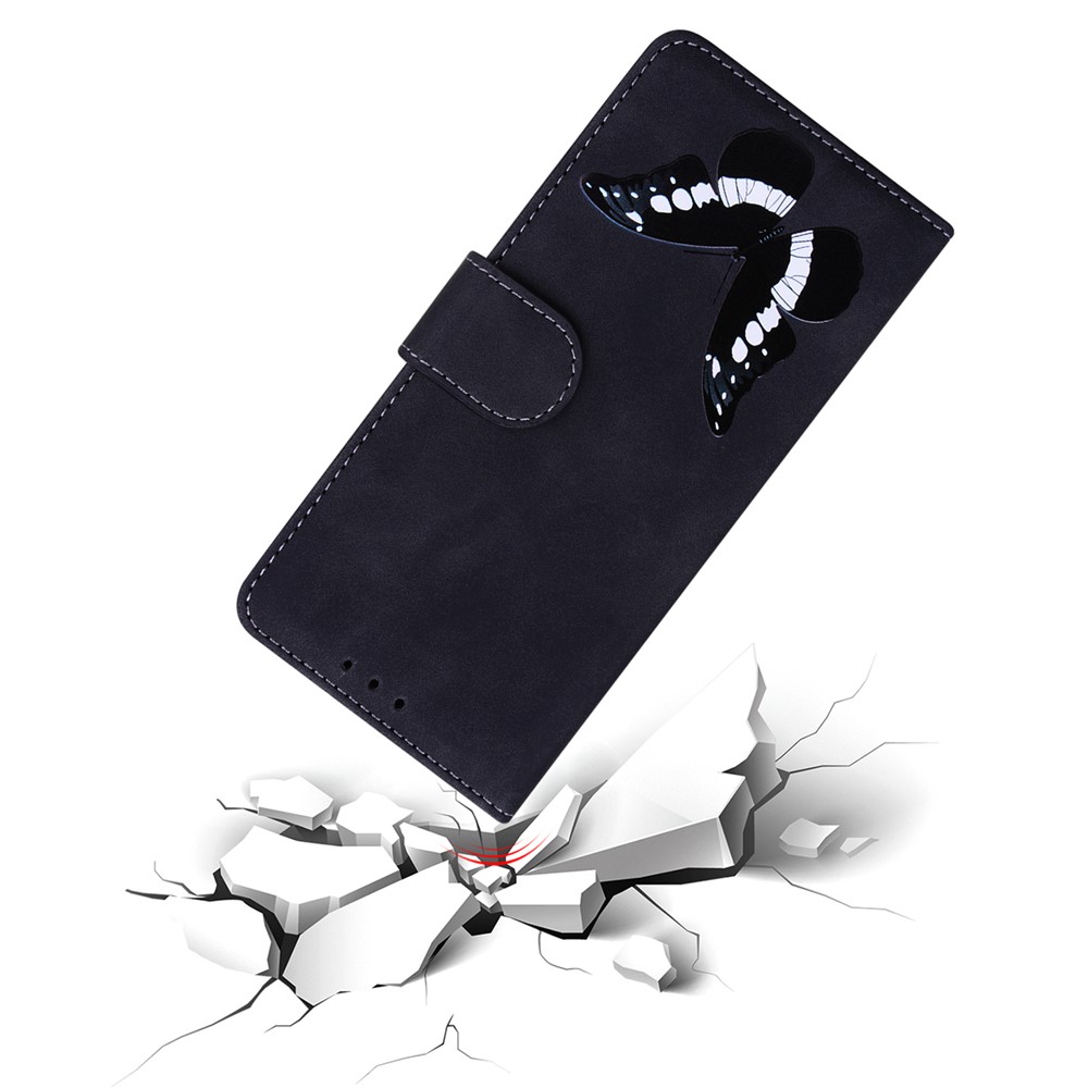 For Samsung Galaxy A23 5G Butterfly Pattern Printing Leather Wallet Case Hands-Free Stand Magnetic Closure Shockproof Flip Folio Cover - Black-9