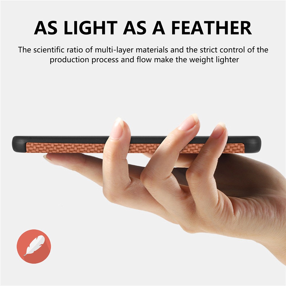 For Samsung Galaxy S22+ 5G Mobile Phone Cover Fiber Texture PU Leather Coated TPU + PVC Protective Case - Brown-3