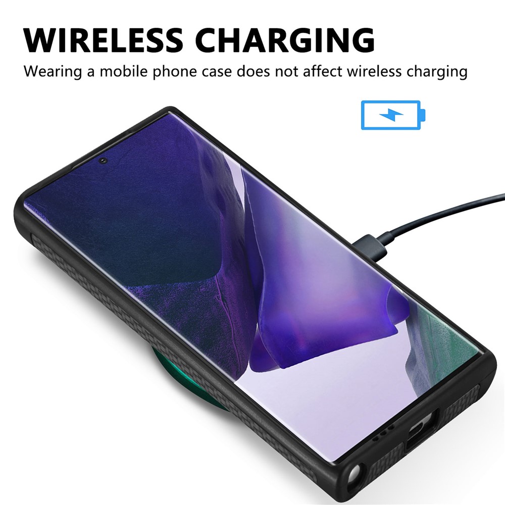 For Samsung Galaxy S22 Ultra 5G Back Cover Soft TPU + PVC Fiber Texture PU Leather Coated Anti-drop Phone Protective Case - Black-10