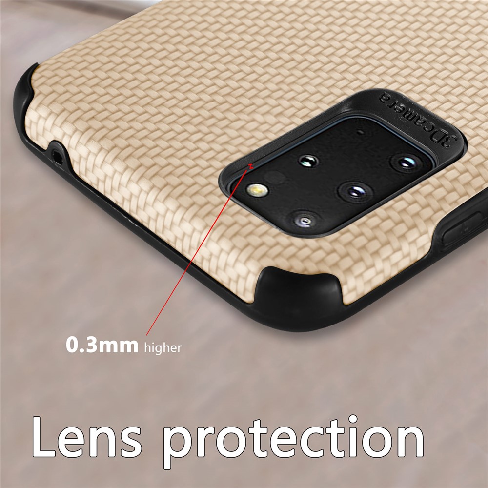 For Samsung Galaxy S20 Plus 5G/4G Cell Phone Cover Fiber Texture PU Leather Coated TPU + PVC Anti-fingerprint Protective Case - Khaki-7