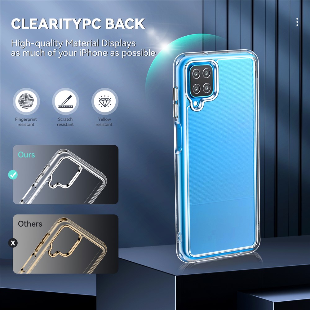 Electroplating Crystal Clear Hybrid Phone Cover for Samsung Galaxy A12, TPU + PC Mobile Phone Accessory-8