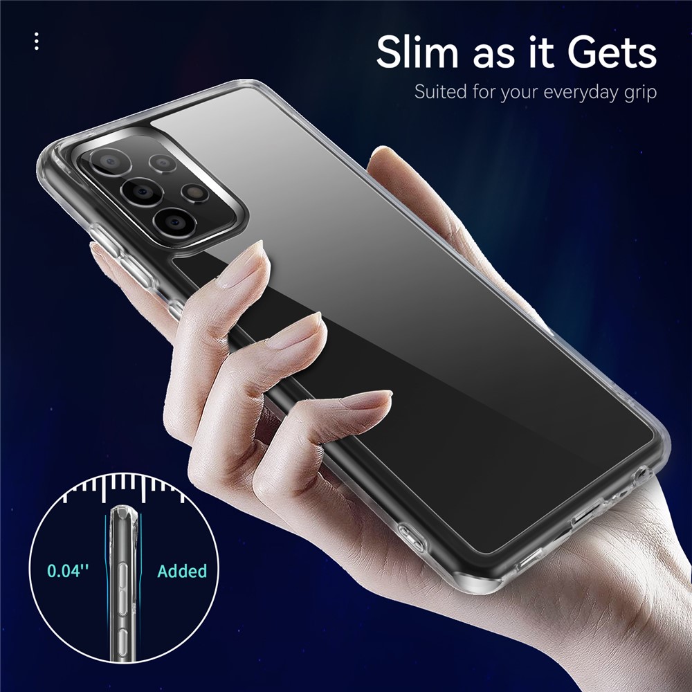 Crystal Clear TPU + PC Hybrid Phone Cover for Samsung Galaxy A72 4G/5G Electroplating Side Buttons Design Phone Accessory-5