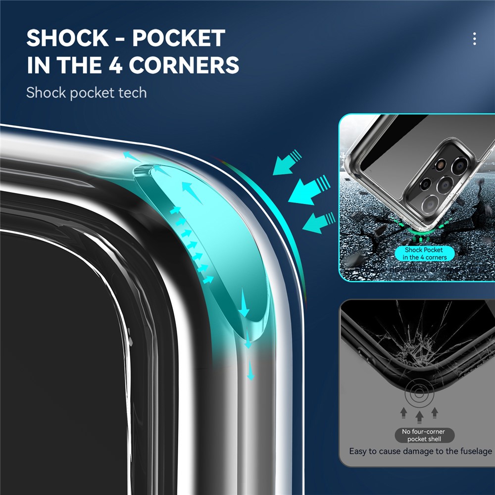 Crystal Clear TPU + PC Hybrid Phone Cover for Samsung Galaxy A72 4G/5G Electroplating Side Buttons Design Phone Accessory-9