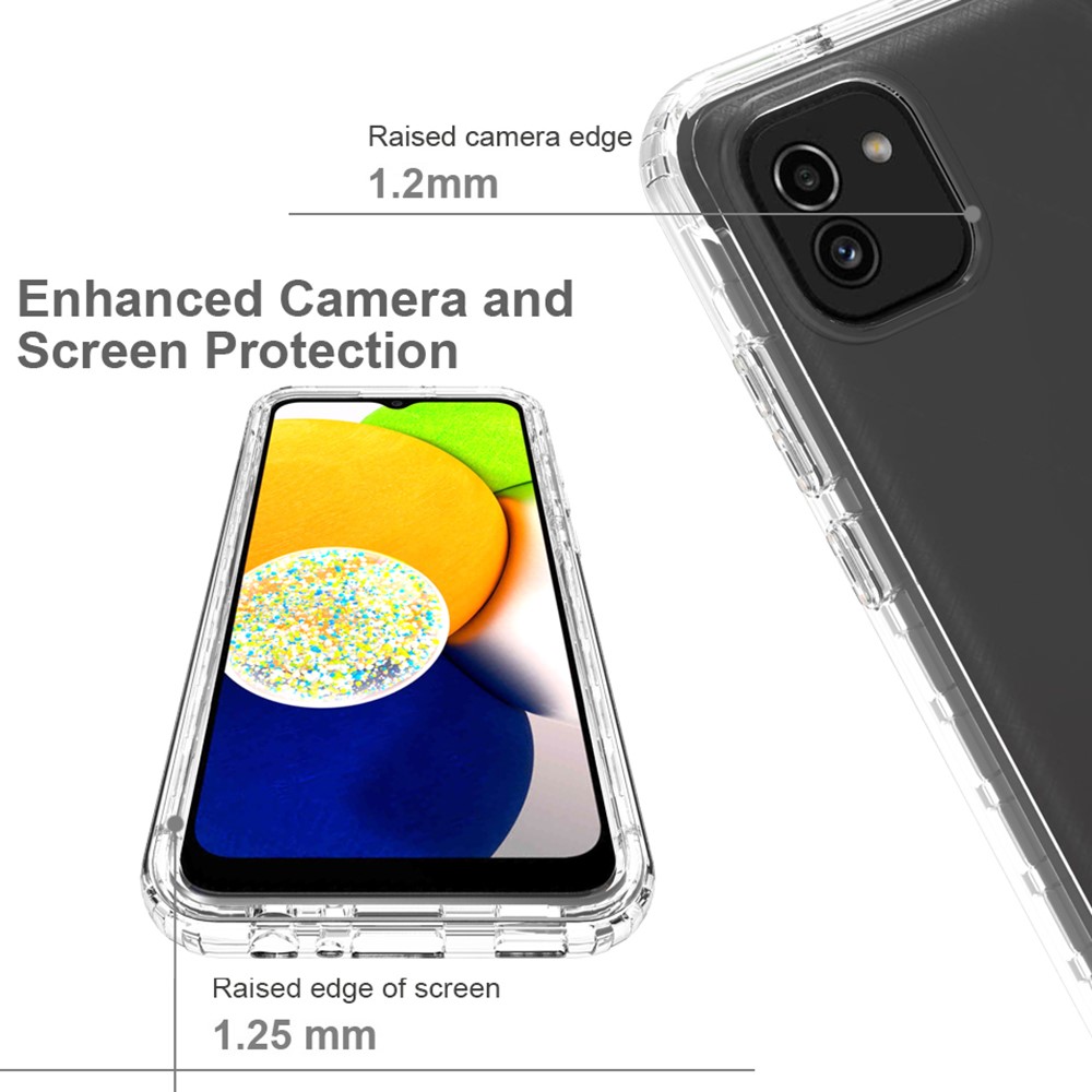 For Samsung Galaxy A03 (166.5 x 75.98 x 9.14mm) Soft TPU + Hard PC Shockproof Case Transparent Gradient Color Phone Cover - Transparent-2