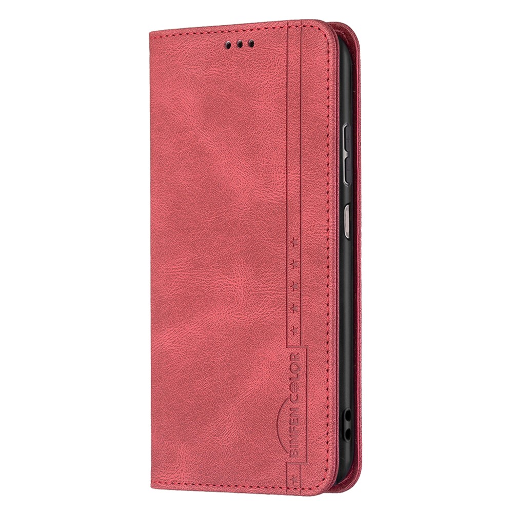 BINFEN COLOR BF08 for Samsung Galaxy A23 5G PU Leather+TPU Dual-layer Protection RFID Blocking Full Body Coverage Wallet Stand Magnetic Phone Case Cover - Red-2