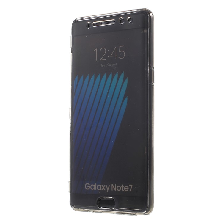 Touchable Flip TPU Phone Case for Samsung Galaxy Note 7 N930 - Grey-1