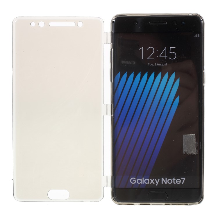 Touchable Flip TPU Phone Case for Samsung Galaxy Note 7 N930 - Grey-1