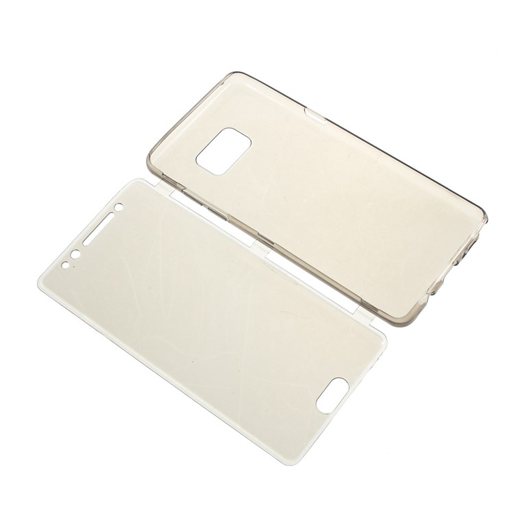 Touchable Flip TPU Phone Case for Samsung Galaxy Note 7 N930 - Grey-1