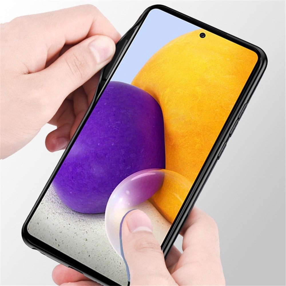 For Samsung Galaxy A73 5G Anti-scratch Splicing Cloth Texture PU Leather Coating Phone Cover Hybrid TPU + PC Drop-proof Case - Grey-5