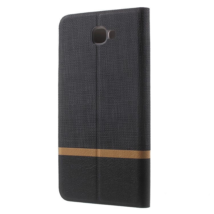 Cross Texture Leather Card Holder Case for Samsung Galaxy On7 (2016) - Black-1