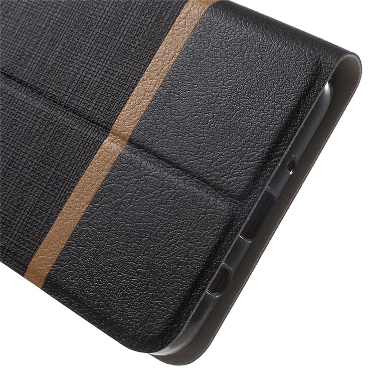 Cross Texture Leather Card Holder Case for Samsung Galaxy On7 (2016) - Black-1