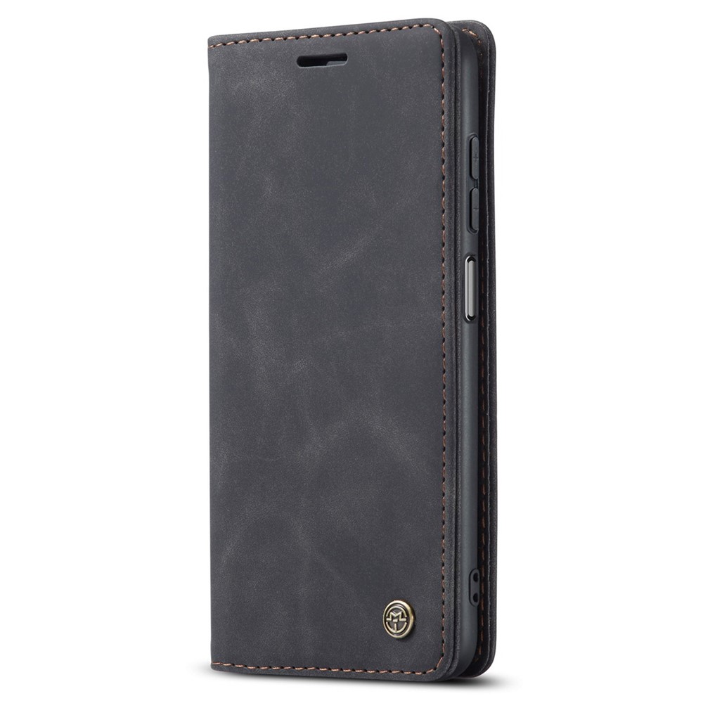 CASEME 013 Series Magnetic Smartphone Cover for Samsung Galaxy M51, PU Leather Wallet Foldable Stand Phone Case - Black-12
