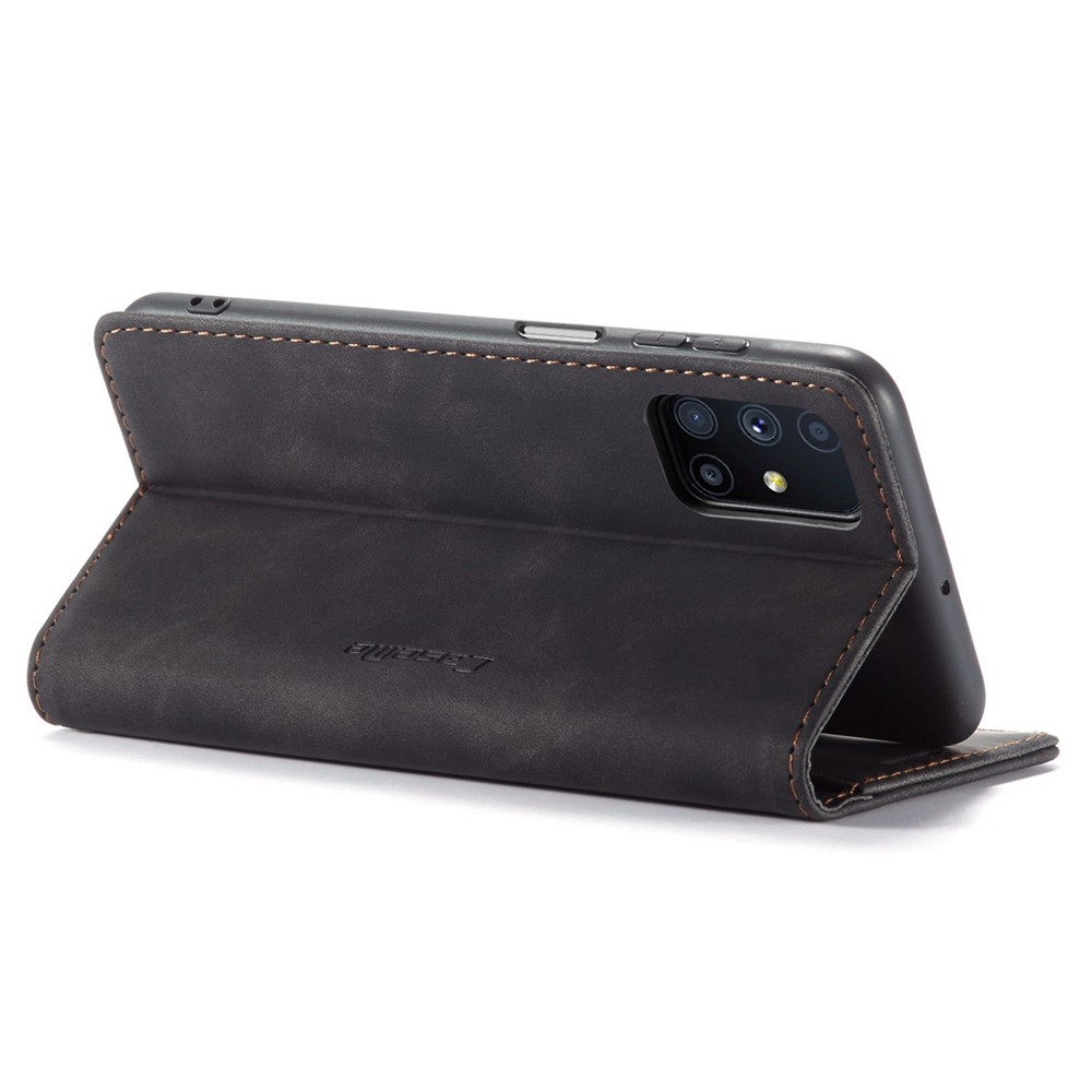 Cubierta De Teléfono Inteligente Magnética De La Serie 013 De Caseme 013 Para Samsung Galaxy M51, Cartera De Cuero De PU Funda De Teléfono Plegable - Negro