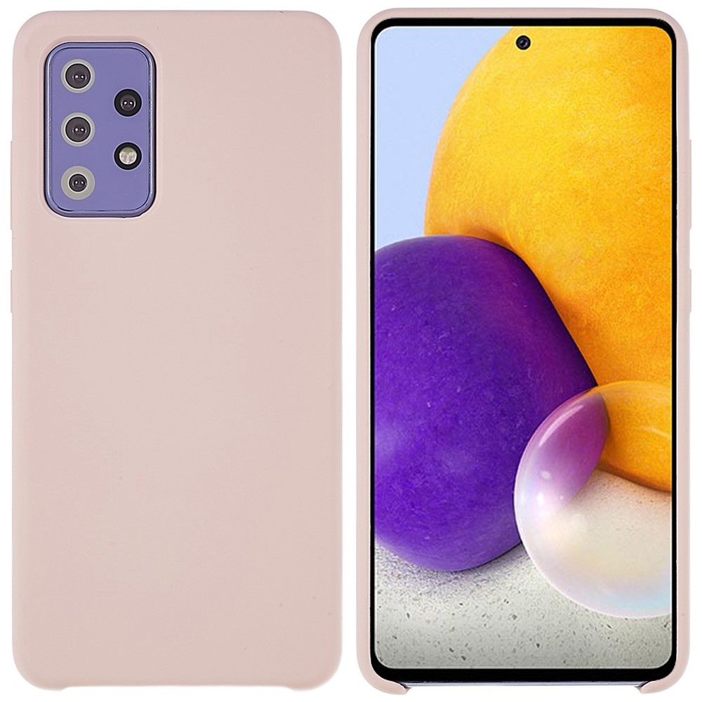 For Samsung Galaxy A72 5G/4G Cell Phone Cover Premium Solid State Silicone Mobile Phone Case with Comfortable Touch Feeling - Pink