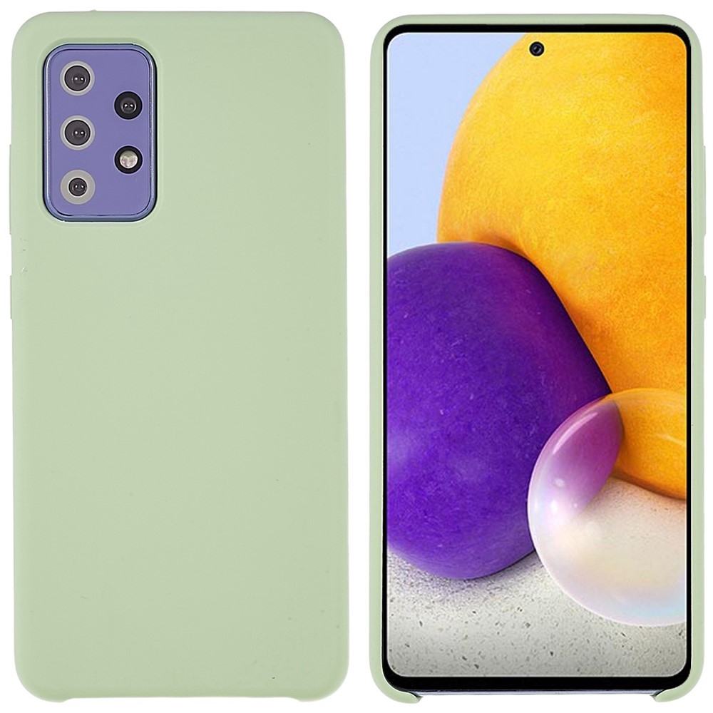 For Samsung Galaxy A72 5G/4G Cell Phone Cover Premium Solid State Silicone Mobile Phone Case with Comfortable Touch Feeling - Green