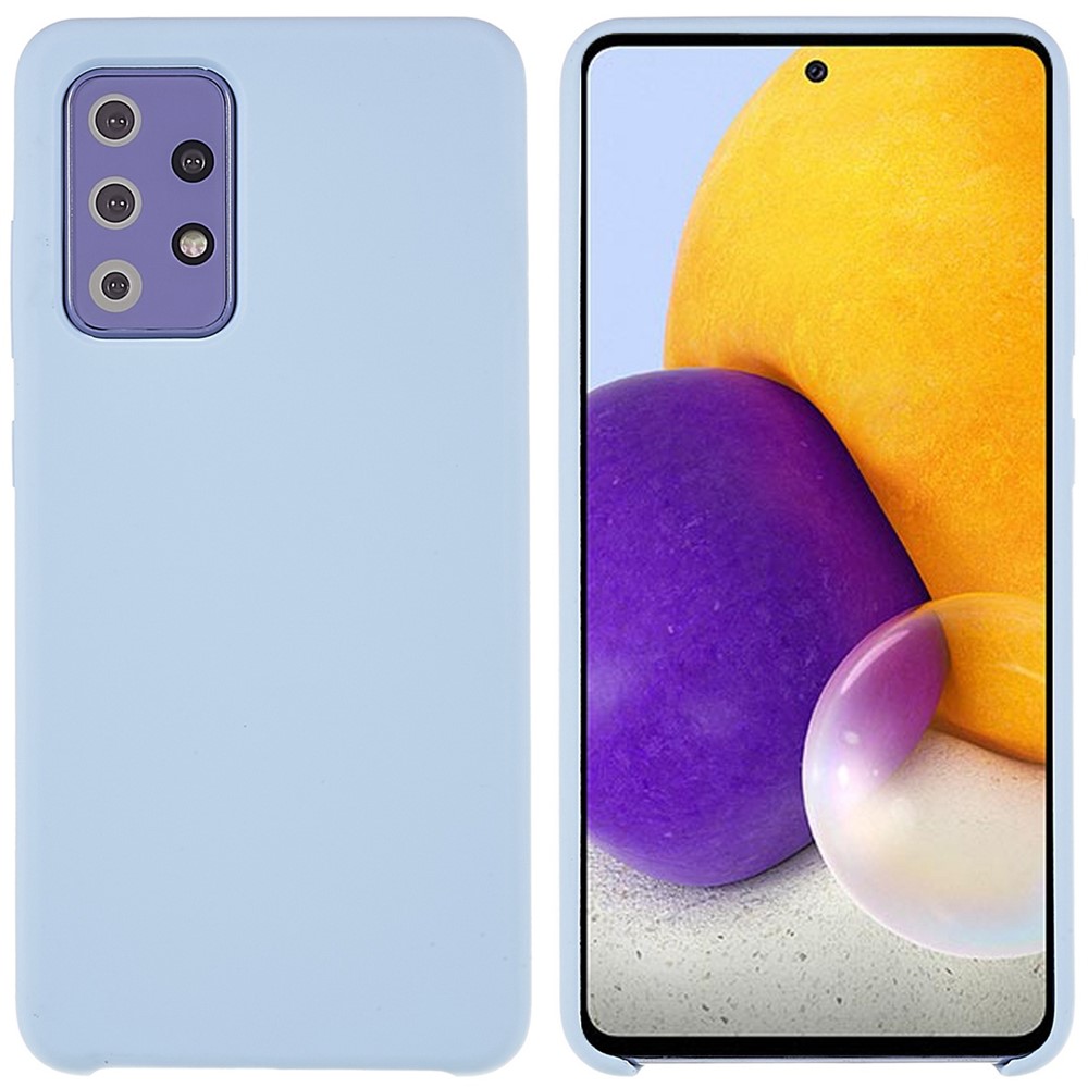 For Samsung Galaxy A72 5G/4G Cell Phone Cover Premium Solid State Silicone Mobile Phone Case with Comfortable Touch Feeling - Baby Blue
