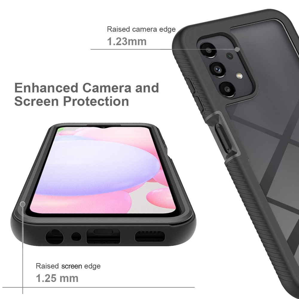 For Samsung Galaxy A13 4G Clear Case Anti-Yellow Shock Absorption Acrylic + TPU + PC Protective Phone Cover - Black-4