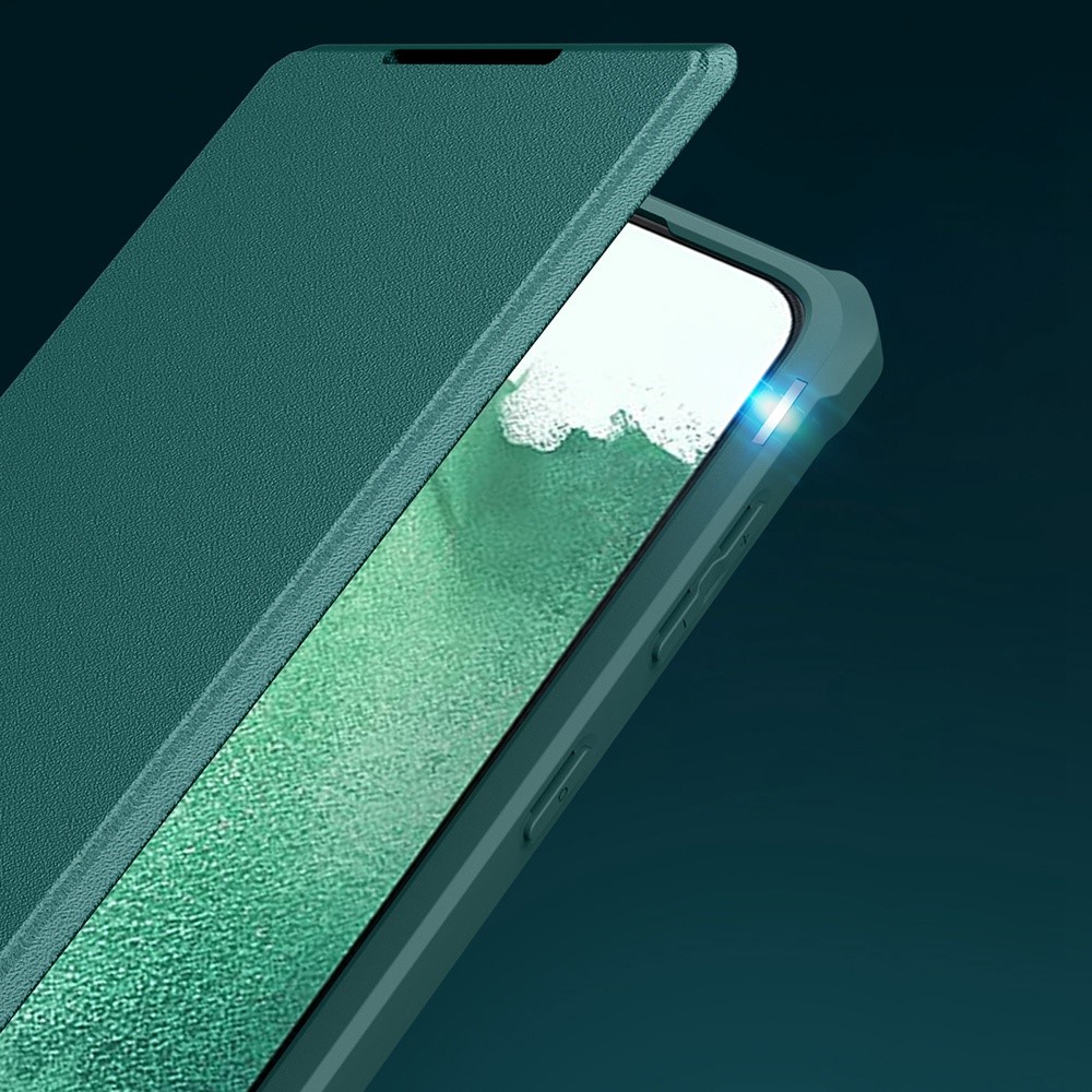 For Samsung Galaxy S22 5G Business Style PU Leather Phone Stand Case Magnetic Auto-absorbed Card Holder Protective Cover - Green-4