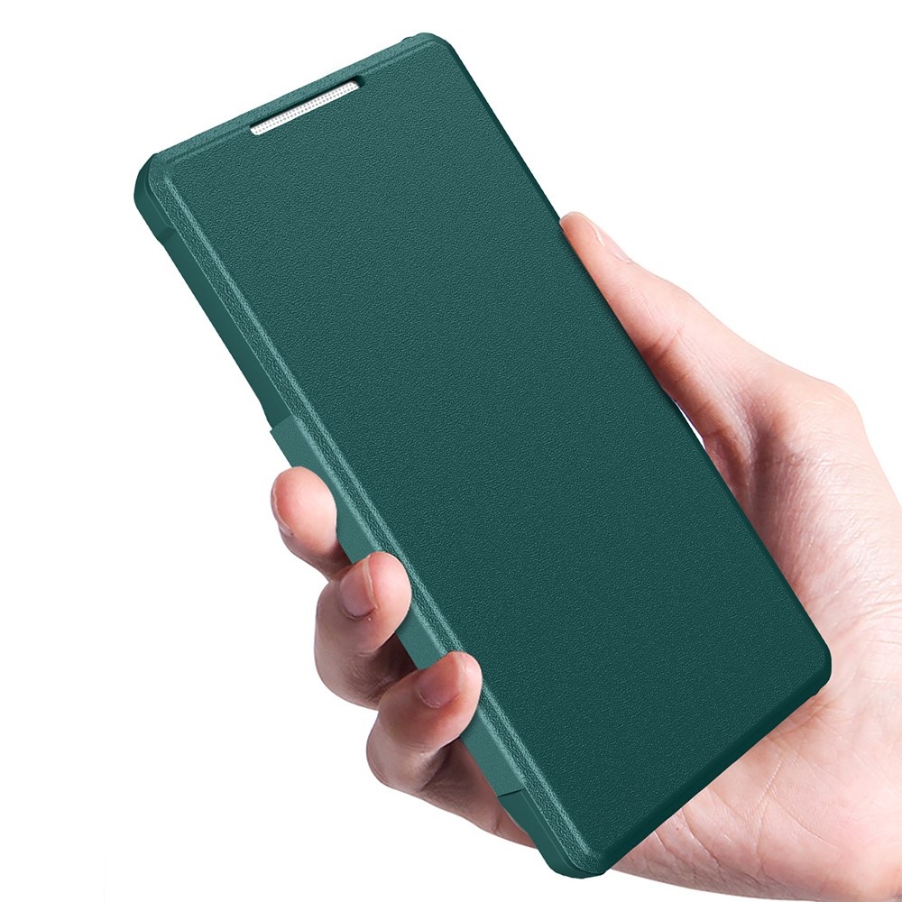 For Samsung Galaxy S22 5G Business Style PU Leather Phone Stand Case Magnetic Auto-absorbed Card Holder Protective Cover - Green-8
